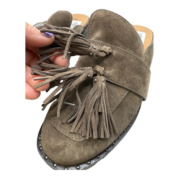 Johnston & Murphy Women's Alice Fringe Mule Slip On Gray Suede NWOB 9.5 - Picture 6 of 14